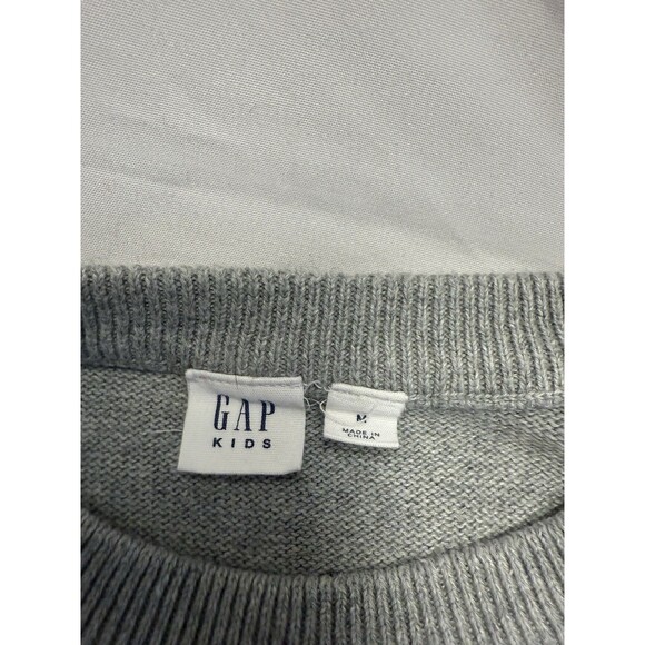 GAP Kids Girls Crazy Striped Heather Gray Long Sleeve Sweater Dress Sz (8-9) - Picture 5 of 9